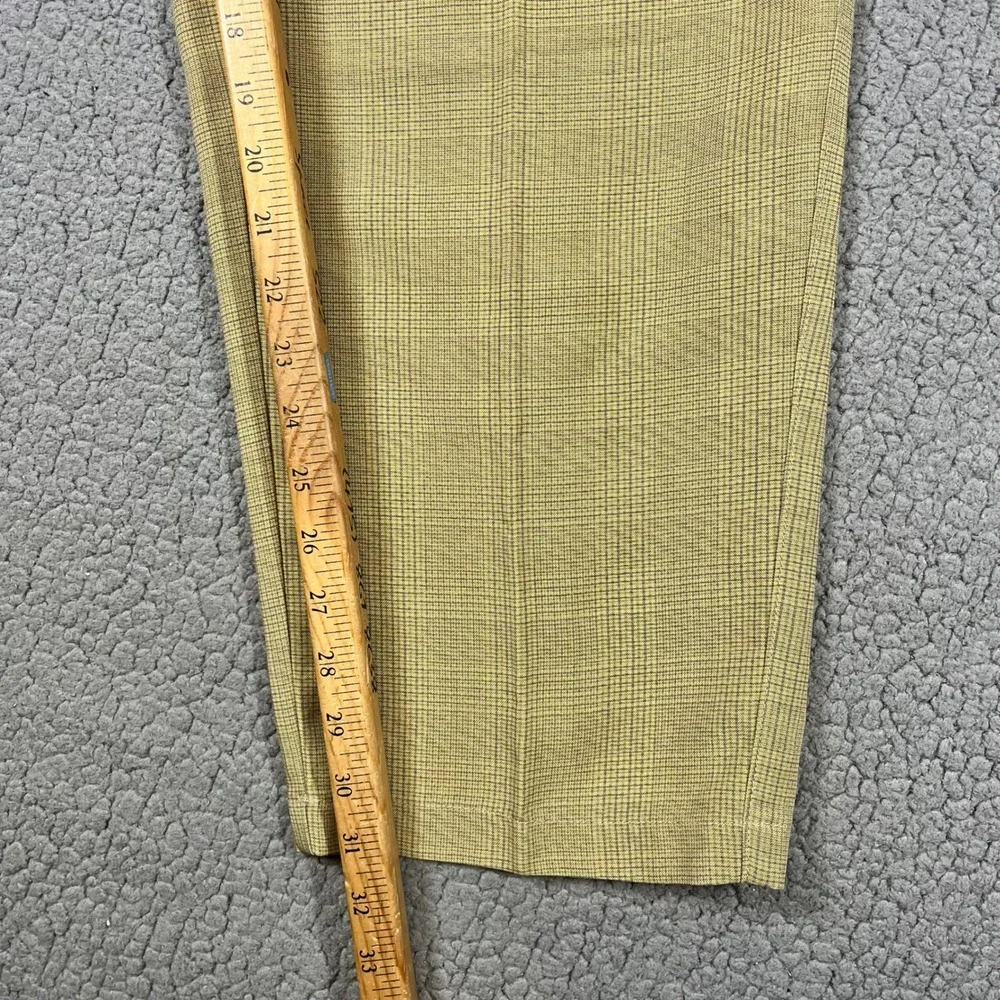 ommy Bahama Pants Mens 36 (32x31) Relaxed Tan Plaid Pleated Tencel Trousers